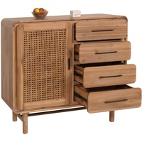 Mendler Kommode HWC-M47, Schrank Sideboard Highboard, Staufächer Schublade, Rattan