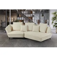 KAWOLA Sofa GARBO Designsofa Stoff cremeweiß