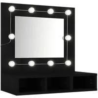 VidaXL Spiegelschrank mit LED Schwarz 60x31,5x62 cm