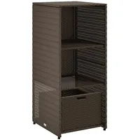 VidaXL Gartenschrank Braun 50x55x115 cm Poly Rattan