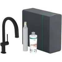 Hansgrohe Aqittura M91 SodaSystem 210, Ausziehauslauf, 1jet, sBox lite,