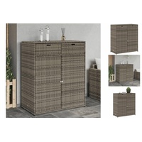 VidaXL Gartenschrank Grau 105x55x113 cm Poly Rattan