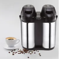 Michelino Doppel Thermoskanne Doppelwandig Getränkespender Isolierkanne Kanne Kaffee Tee