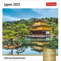 Harenberg Japan Sehnsuchtskalender 2025 - Wochenkalender mit 53 Postkarten