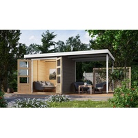 Karibu Hybrid Gartenhaus Hollywood im Set mit Anbaudach ca.