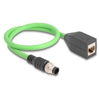 DeLock M12 Kabel A-kodiert 8 Pin Stecker zu RJ45