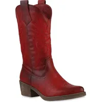 VAN HILL Damen Cowboystiefel in Rot,