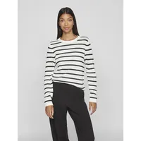 VILA Dalo Pullover - White Alyssum / Stripes Black