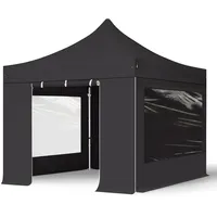 TOOLPORT Faltpavillon ALU Pavillon Partyzelt schwarz