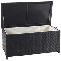 MCW Poly-Rattan Kissenbox D88 170l Premium Schwarz 51x100x50cm 170l