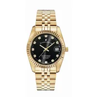 Jacques Du Manoir Damen Armbanduhr Inspiration Edelstahl Gold platiert