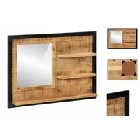 VidaXL Spiegel mit Ablagen 80x8x55 cm Glas und Massivholz