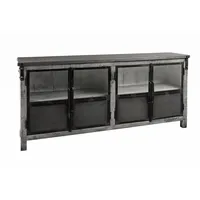 MASSIVMOEBEL24.DE Sideboard Mango 180x40x90 grau lackiert HEAVY INDUSTRY #150)