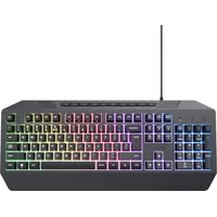 Trust GXT791 Kabelgebunden Gaming-Tastatur, Maus-Set Beleuchtet Deutsch, Schwarz