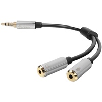 Sharkoon PMP35 Kabel Combo Audio Adapter 12 cm silber