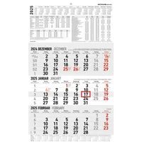 Zettler 3-Monatskalender groß 2025 - Büro-Kalender 30x48,8 cm (geöffnet)