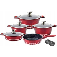 ZILNER Original 11-teiliges rotes Topfset Kochtopf Set | induktions