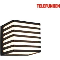 Telefunken LED Wandlampe, Spritzwasser- und Staubschutz, On/Off, Schwarz, Maße: