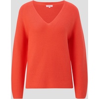 S.Oliver - Strickpullover mit V-Ausschnitt, Damen, Orange, 44