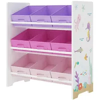 [en.casa] Kinderregal Boiro mit 9 Faltboxen Ozean-Motiv 59,5 x