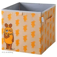 Lifeney Aufbewahrungsbox Maus 30x30x30cm - braun, Orange