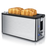 Arendo Edelstahl Toaster Langschlitz 4 Scheiben - Defrost Funktion