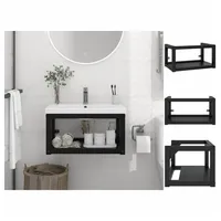 VidaXL Badezimmer Wand-Waschtischgestell Schwarz 59x38x31 cm Eisen