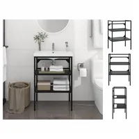 VidaXL Badezimmer Waschtischgestell Schwarz 59x38x83 cm Eisen