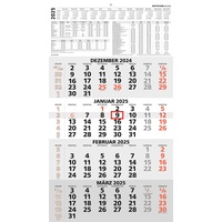 Zettler 4-Monatskalender rot 2025 - 33x45 - mit Kopftafel