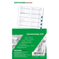 Zettler - Kalender-Ersatzeinlage 2025, 8,8x15,2cm, für den Taschenplaner Typ