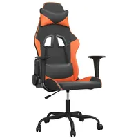 VidaXL Gaming-Stuhl mit Massagefunktion Schwarz und Orange Kunstleder -