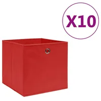 VidaXL Aufbewahrungsboxen 10 Stk. Vliesstoff 28x28x28 cm Rot