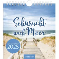 ArsEdition Wandkalender Sehnsucht nach Meer 2025: Kleiner Wandkalender für