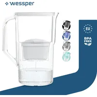 Wessper Wasserfilterkanne 2.8 L Kompatibel Mit Brita Maxtra, Wasser