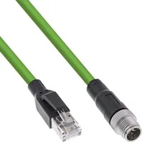 InLine Industrie Netzwerkkabel, M12 8-pin X-kodiert St. zu RJ45