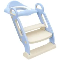 Zonekiz Kinder Toilettensitz, Toilettentrainer mit Treppe, Griff, klappbarer Toilettenaufsatz,