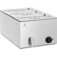 Royal Catering Bain Marie Warmhaltebehälter Speisenwärmer Ablasshahn 600 W