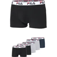 Fila Boxershorts, (5er Pack), mit Logobund, Gr. XXL, grey/navy/black,