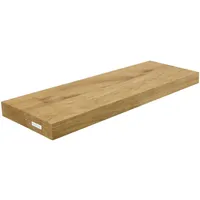 Holz4home Schwebendes Wandregal aus Eiche 60cm Ohne Baumkante Natur