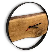 Holz4home holz4home® Wanduhr mit Stahlrahmen aus massiver Eiche 43