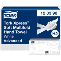 TORK Xpress weiche Multifold-Handtücher Weiß H2, Advanced-Qualität, 2-lagig, Zickzackfalz,