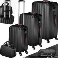 Tectake tectake® Hartschalenkoffer-Set, 4-teilig, 3 Trolleys und Beauty-Case aus