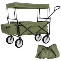 Tectake tectake® Bollerwagen, faltbar, mit Dach, große Hecktasche und