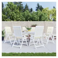 VidaXL Hochlehner-Auflagen 6 Stk. Melange Creme 120x50x4 cm Stoff