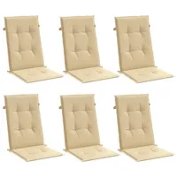 VidaXL Hochlehner-Auflagen 6 Stk. Melange Beige 120x50x4 cm Stoff