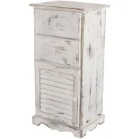 Mendler Kommode Schrank, 81x40x32cm, Shabby-Look, Vintage - weiß