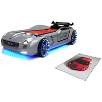 Aileenstore Autobett Kinderbett "Rio Roadster" LED Sound Sportsitze Lattenrost
