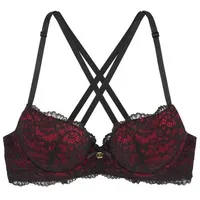 JETTE Push-up-BH Damen schwarz-rot Gr.85A