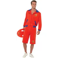 Smiffys Rettungsschwimmer-Kostüm für Herren Baywatch, Rot, mit Jacke &