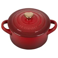 Le Creuset Mini Cocotte Kirschrot mit Herzknopf